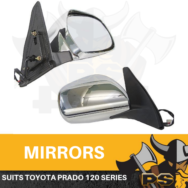 Door Mirror Right Side Chrome electric to suit Toyota Prado 120 Series