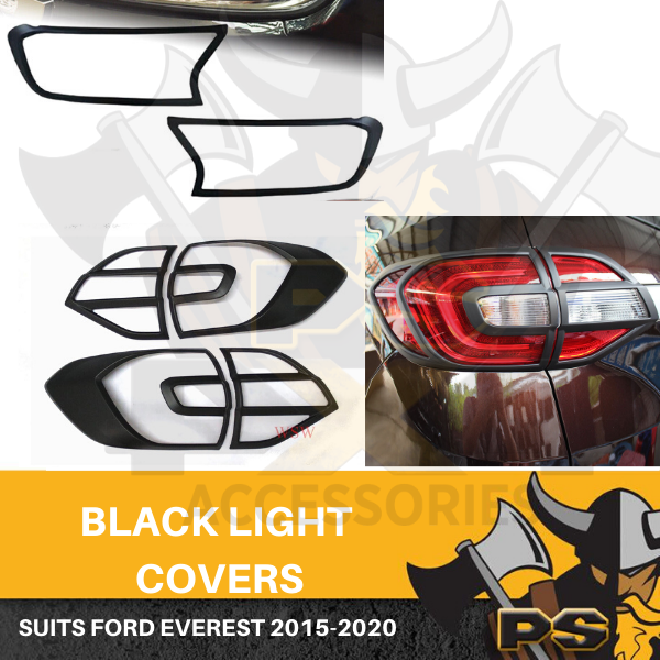 MATTE BLACK COVER HEADLIGHT TAIL LIGHTS FOR FORD EVEREST 20152020