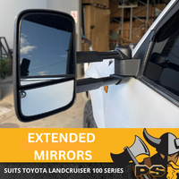 EXTENDED TOWING MIRRORS ELECTRIC TO SUIT TOYOTA LANDCRUISER 100 SERIES