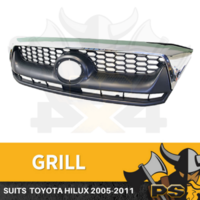 Chrome Grille to suit Toyota Hilux 2005-2011 SR5 Grey Insert Replacement