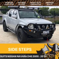 Nissan Navara D40 2005-2014 Steel Side Steps + Brush Rail Bars
