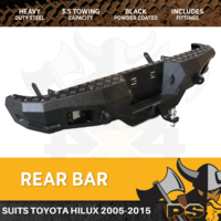 Rear Bar Tow Bar to suit Toyota Hilux 2005-2015 Bumper Bar Matte Black Steel