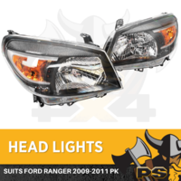 Head Lights to suit Ford Ranger PK 2009-2011 PAIR LH+RH Replacement headlight