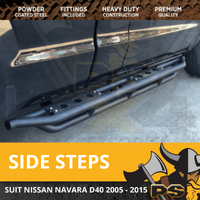 Matte Side Steps for Nissan Navara D40 2004 - 2015 Dual Cab Running Boards