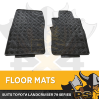 FRONT RUBBER FLOOR MATS TO SUIT TOYOTA LANDCRUISER 79 SERIES 2PC
