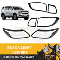 Black Headlight Tail light Lamp Covers for Holden Colorado Trailblazer 2016-2020 Surrounds