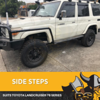 Heavy Duty Side Steps + Brush Rail Bars for Toyota Landcruiser 76 Series 63mm