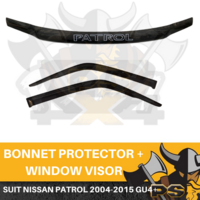  Nissan Patrol UTE GU Y61 2007 - 2018 Bonnet Protector & Window Visors Weather Shields
