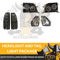 LED Tail lights Head Lights Combo to suit Toyota Landcruiser Prado 90 Series
