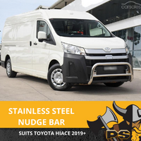 Stainless Steel Nudge Bar to suit Toyota Hiace Hi Ace  2019 + LWB Front Bar Chrome