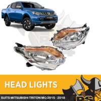 Head Lights Pair to suit Mitsubishi Triton MQ 2015-2018 Left and Right