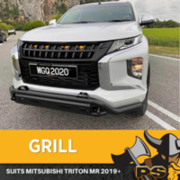 Front Bumper Grille to suit Mitsubishi Triton MR Black Grill 2019+ LED
