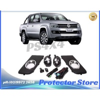 VOLKSWAGEN VW Amarok 2011-2016 Driving Fog Lights Lamps Chrome Ring Complete Kit