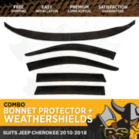 2011-2021 Jeep Grand Cherokee WK Bonnet Protector & Window Visors Weather Shield