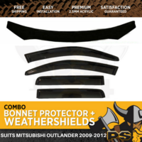 2009-2012 ZH Mitsubishi Outlander Bonnet Protector & Window Visors Weather Shiel