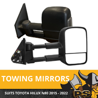 EXTENDED TOWING MIRRORS ELECTRIC TO SUIT TOYOTA HILUX N80 2015 - 2022