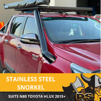 4" Stainless Steel Satin Black Snorkel Kit Suits Toyota Hilux N80 2015+ SR SR5 4WD