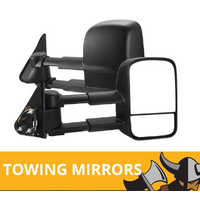 EXTENDED TOWING MIRRORS ELECTRIC TO SUIT NISSAN PATROL GU Y61 1997 - 2018