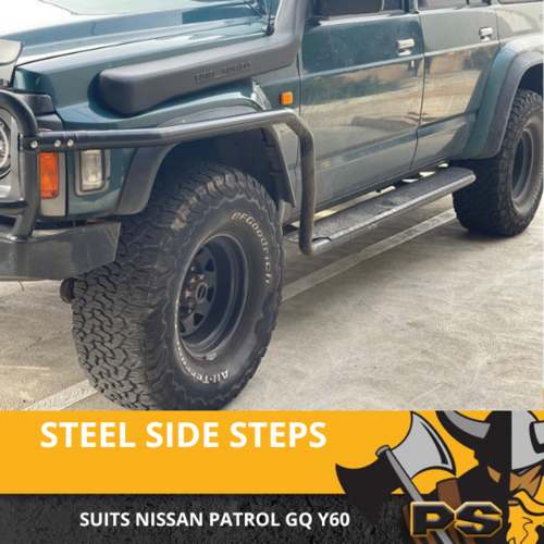 PS4X4 Heavy Duty Sidesteps & Brush Rail Bars for Nissan Patrol GQ Y60 Side Steps