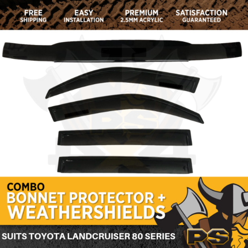 Bonnet Protector & Window Visors to suit Toyota Landcruiser 80 Series 90-98