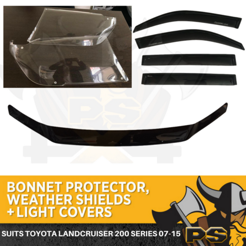 Bonnet Protector, Visors & Headlight Covers suit Toyota Landcruiser 200 Series 