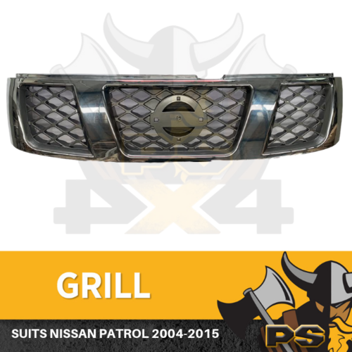 Grill Chrome Grey to suit Nissan Patrol GU 2004-2015 Front Replacement Upgrade