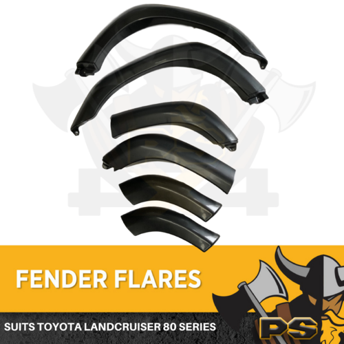 Fender Flares to suit Toyota Landcruiser 80 Series 1990-1998 Black Guard Flares 
