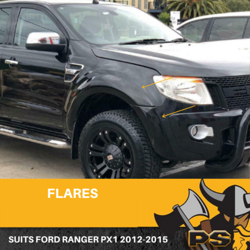 PS4X4 Ford Ranger Flares KIT 2011-2015 PX1 Fender Flares Gloss Black Wheel Arch