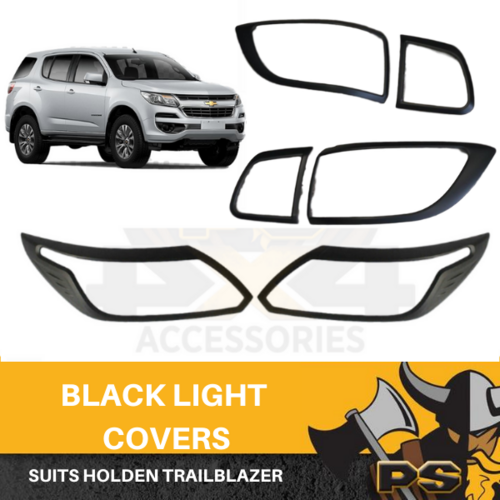 Black Headlight Tail light Lamp Covers for Holden Colorado Trailblazer 2016-2020 Surrounds