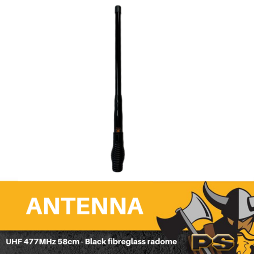 PS4X4 UHF CB Antenna + Heavy Duty Barrel Spring Black 2.1dBi Bull Bar Radio