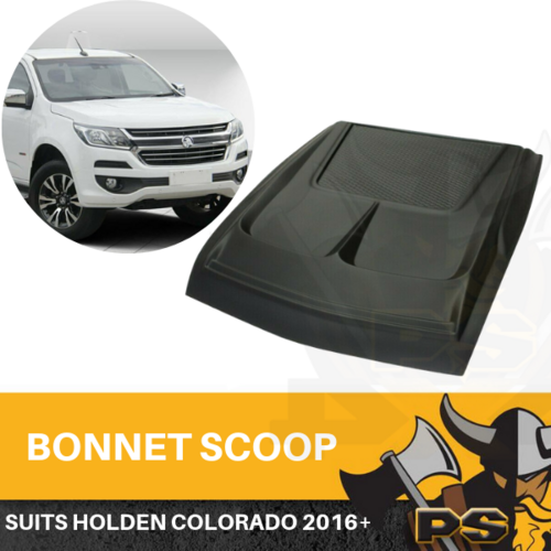 PS4X4 Matte Black Bonnet Scoop Hood for Holden Colorado 2016 + Raptor