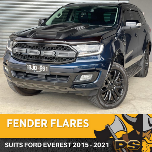 PS4X4 FORD EVEREST 2015-2021 SLIM MATTE FLARES OFF ROAD GUARDS FRONT REAR