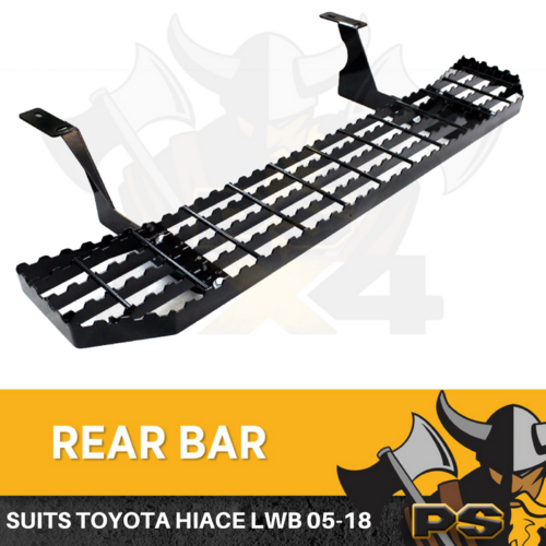 Black Rear Steel Step suit Toyota Hiace 2005-2018 SLWB Commuter