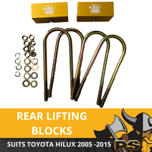 Ps4x4 Lift Up 2" Rear Suspension Block Spacer Lift Kit suit Toyota Hilux N70 2005 - 2015