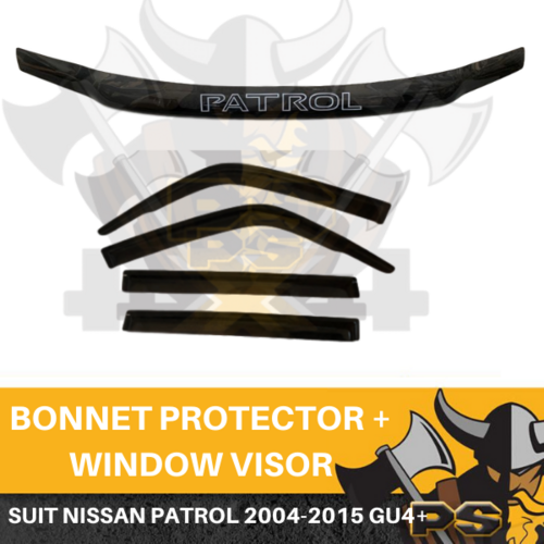  Nissan Patrol WAGON GU Y61 2004 - 2018 Bonnet Protector & Window Visors Weather Shield
