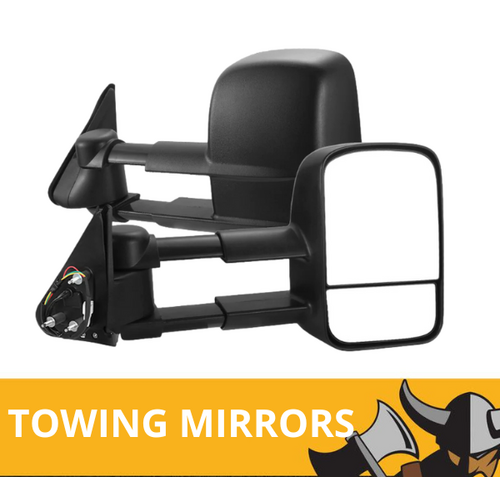EXTENDED TOWING MIRRORS ELECTRIC TO SUIT NISSAN PATROL GU Y61 1997 - 2018